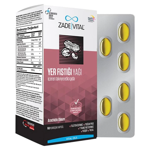 Zade Vital Yer Fıstığı Yağı 60 Blister Kapsül