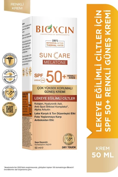 Bioxcin Sun Care Lekeye Eğilimli Ciltler Için Çok Yüksek Korumalı Renkli Güneş Kremi 50 Spf - Leke Tinted