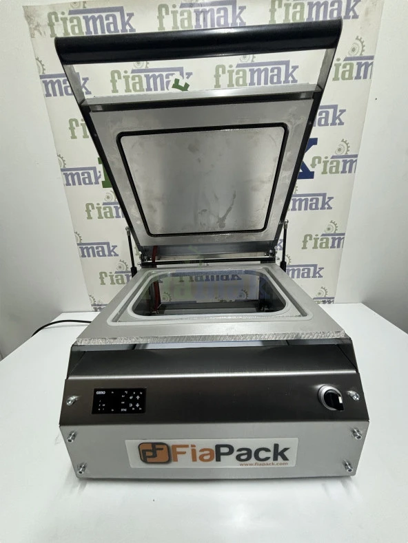 Fiapack Paslanmaz Büyük Tabak Kapatma Makinesi - Kasap Küvet Tabak Kase Kapatma Makinası - 3