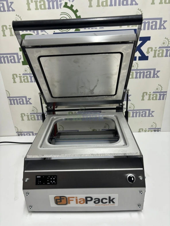 Fiapack Paslanmaz Büyük Tabak Kapatma Makinesi - Kasap Küvet Tabak Kase Kapatma Makinası - 4