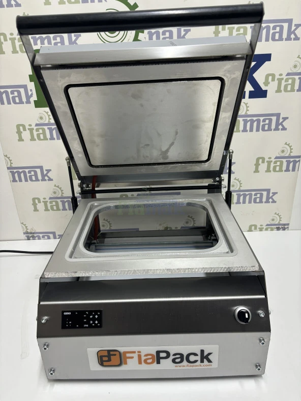 Fiapack Paslanmaz Büyük Tabak Kapatma Makinesi - Kasap Küvet Tabak Kase Kapatma Makinası - 6