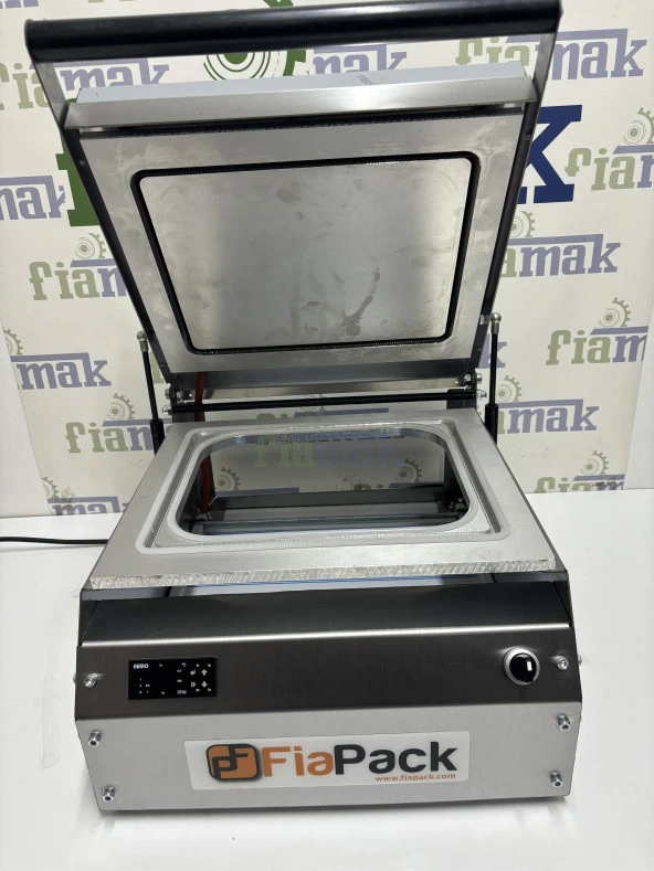 Fiapack Paslanmaz Büyük Tabak Kapatma Makinesi - Kasap Küvet Tabak Kase Kapatma Makinası - 7