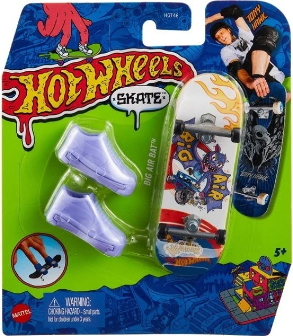 Hot Wheels Skate Parmak Kaykay ve Ayakkabı Paketleri Bıg Aır Bat HGT52