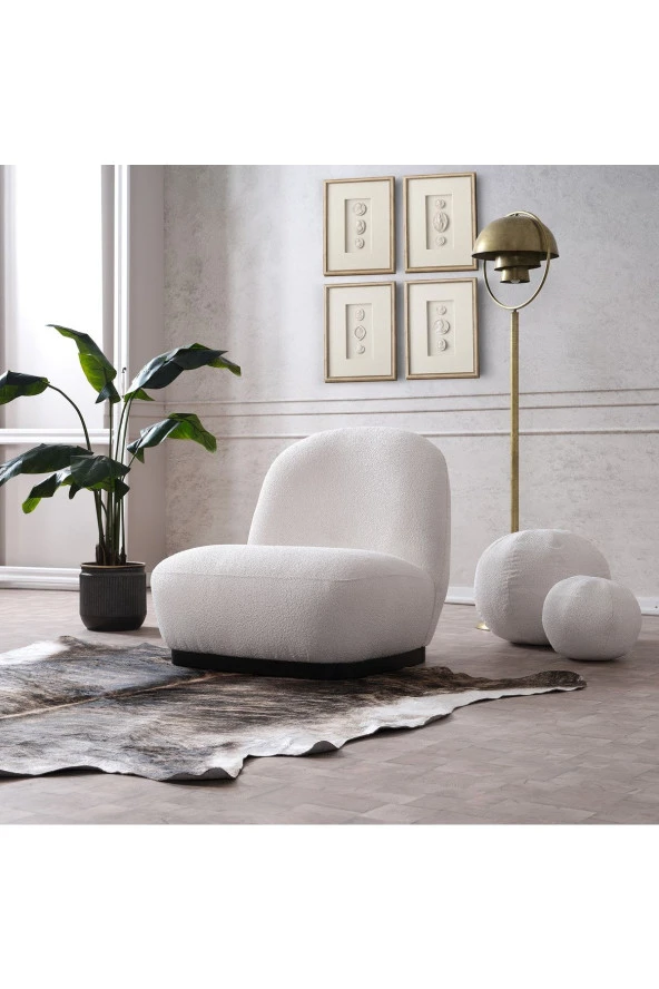 Vipa Home New Moon Beyaz Sabit Oturum Tekli Koltuk - 3