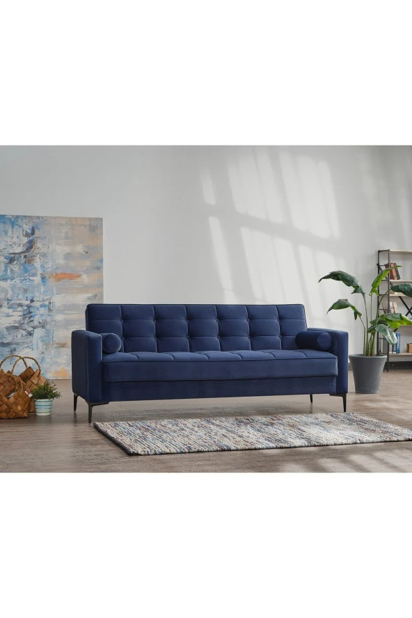 Vipa Home Seattle Mavi Yataklı Çekyat Üçlü Kanepe - 3