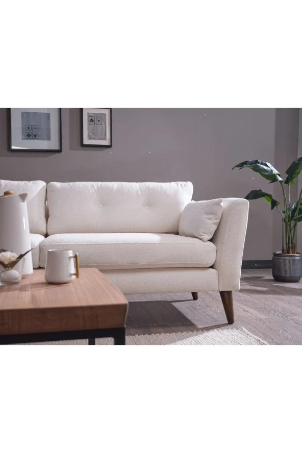 Vipa Home Vipa Boston Üçlü Koltuk Krem - 2