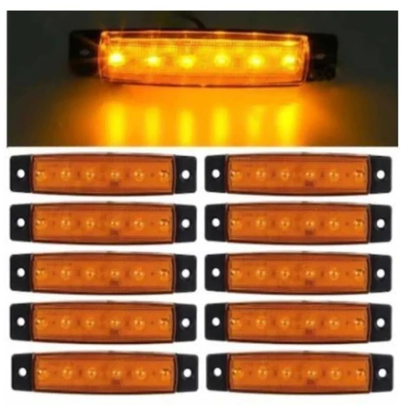 Off Road Basamak Aydınlatma Ledi Parmak Led Sarı 6 Led 12-24V (10 Adet) - Resim 3