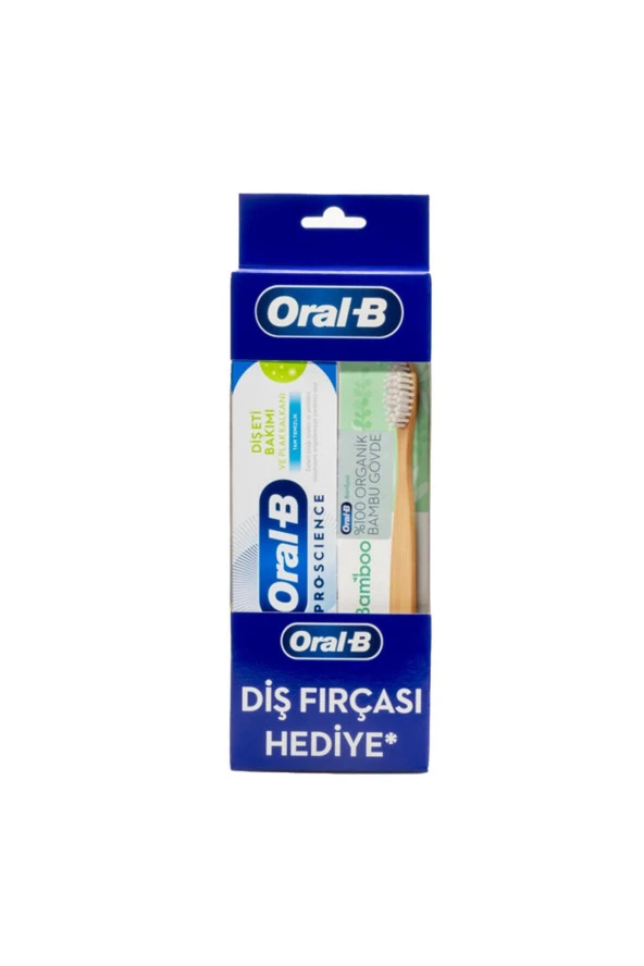 ORAL-B,Diş Eti Bakımı Ve Plak Kalkanı Diş Macunu 50 ml+ Bamboo Diş Fırçası