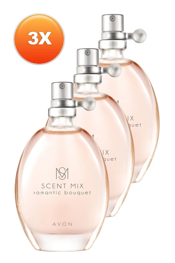 AVON,Scent Mix Romantic Bouquet Kadın Parfüm Edt 30 Ml. Üçlü Set