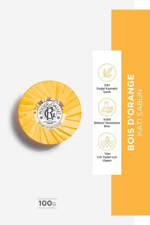Bois D’orange Bitkisel, Odunsu Ve Turunç Özlü, Canlandırıcı, Parfümlü Katı Sabun 100gr