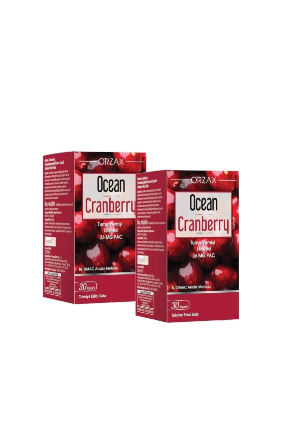 Orzax Ocean Cranberry Turna Yemişi Ekstresi 36 Mg Pac 30 Kapsül 2 Adet