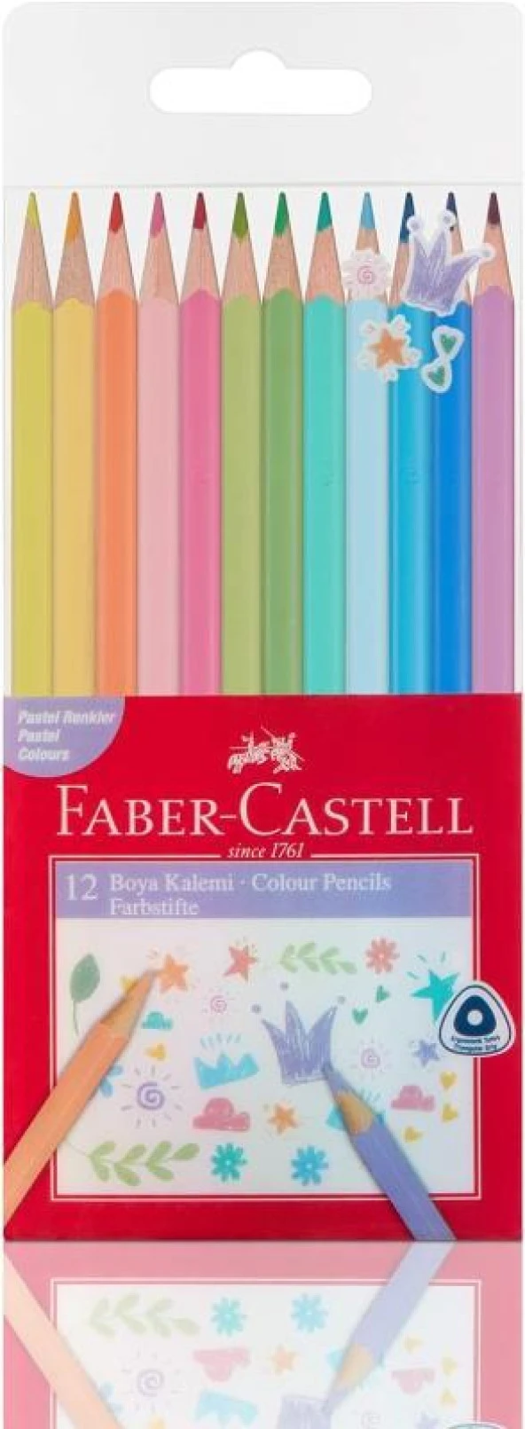 Faber Castell Kuru Boya Kalemi Pastel Renkler 12'li Paket