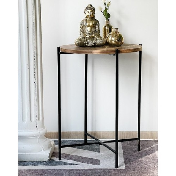 Eportatif Yan Sehpa Dekoratif Zigon Sehpa Yuvarlak 1098