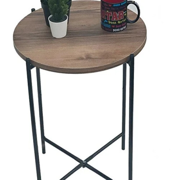 Eportatif Yan Sehpa Dekoratif Zigon Sehpa Yuvarlak 1098 - 3