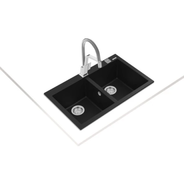 Teka ForSquare 790 TG Çift Hazneli Siyah Granit Mutfak Eviyesi - 2