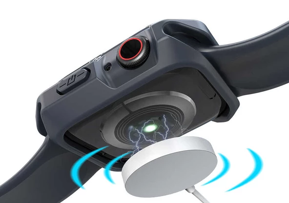 Apple Watch 7 45mm Zore Watch Gard 08 Sert PC + Silikon Koruyucu - 7