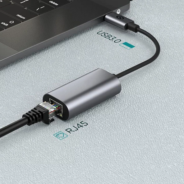 Zore QG03 USB-A to RJ45 USB3.0 Ethernet Dönüştürücü Kablo 1000Mbps 22cm - 3