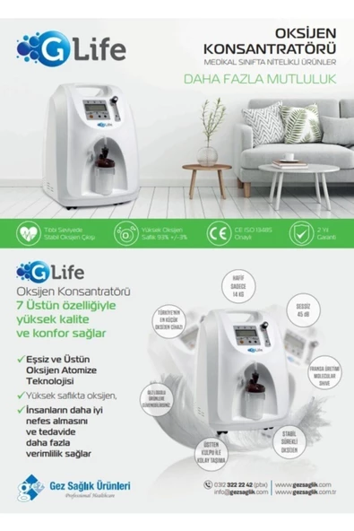 Oksijen Konsantratörü 5lt Glife Oksijen Konsantratörü 5lt Glife - 2