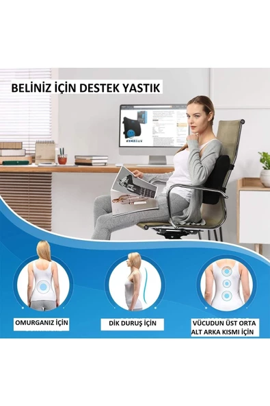Sabit Ortopedik-ofis-koltuk-minderi-sandalye-bel-sırt-yastığı-koltuk-bel-yastığı-bel-desteği-bel-mi - 7