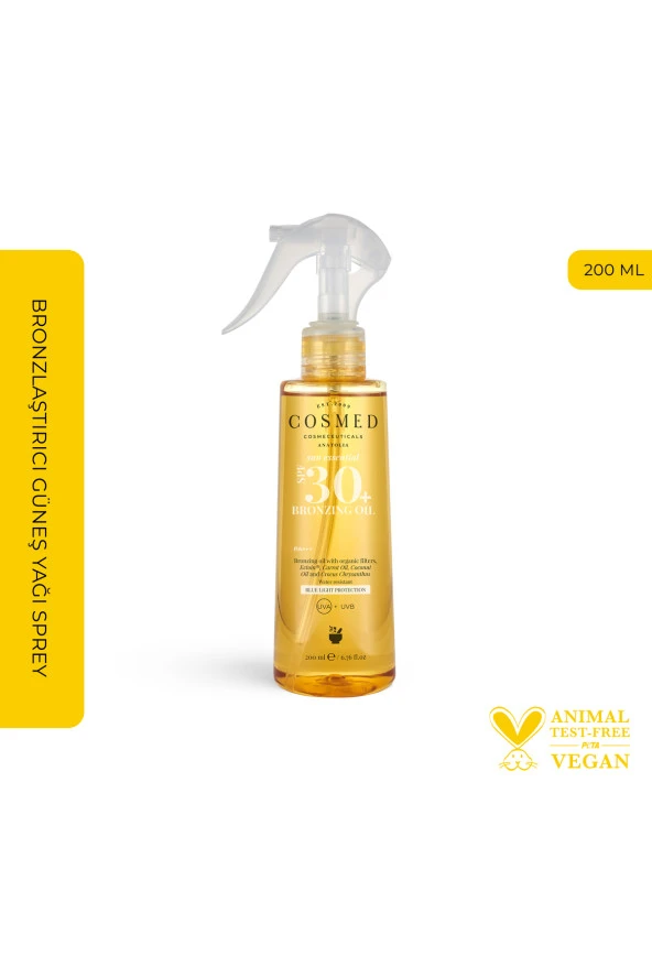 Cosmed Sun Essential Bronzing Oil Spf 30 Bronzlaştırıcı Güneş Yağı Sprey 200 ml