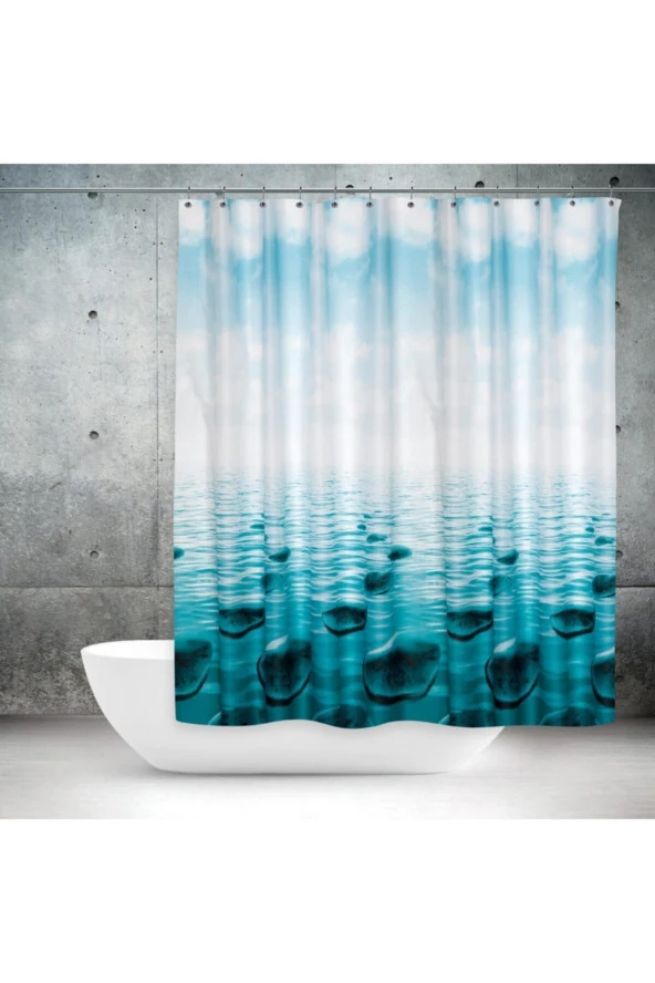 Prado Stone Banyo Perdesi, Duş Perdesi 180X200Cm