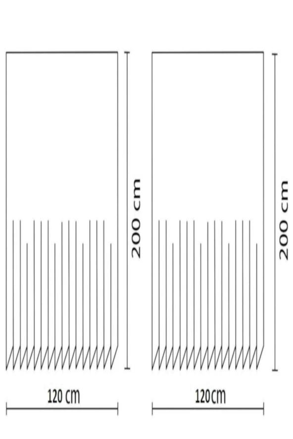 Prado Stone Banyo Perdesi, Duş Perdesi Çift Kanatlı 2X120X200Cm - 2
