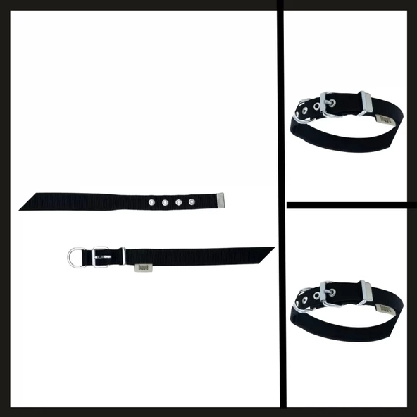 Uyguna-Yakala Siyah 2.0*30-35 Cm  Dokuma Boyun Tasması-SMA.325 - Resim 2