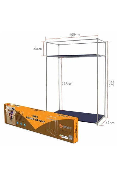 Prado Basic Çelik Profilli Portatif Bez Dolap LACİVERT - 3
