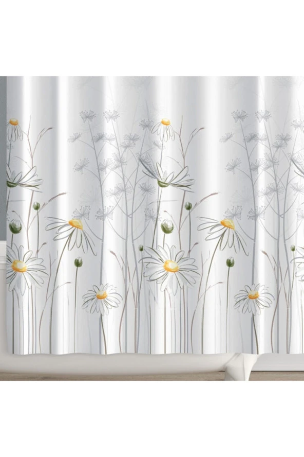 Prado Daisy Banyo Perdesi, Duş Perdesi 180X200Cm - 2