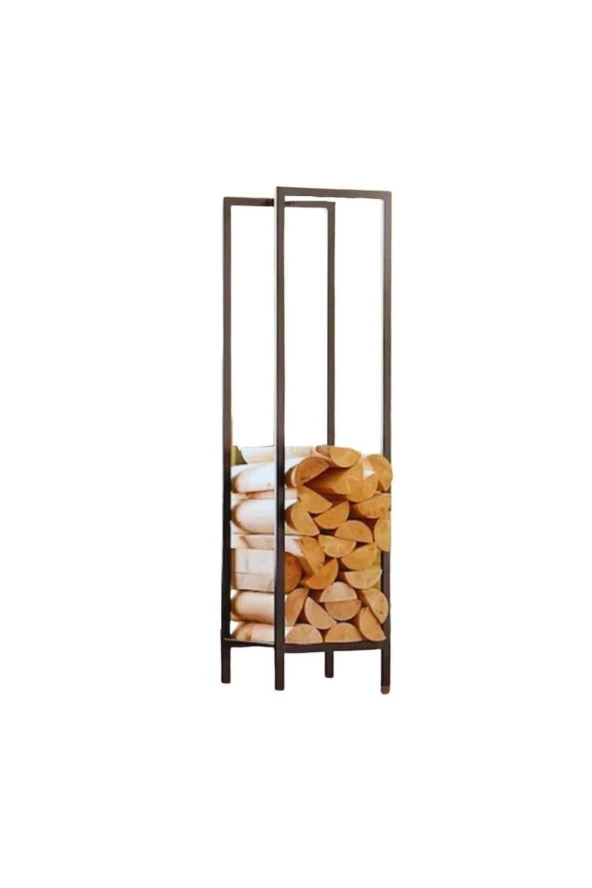 Lignum Dekoratif Metal Odunluk Şömine Odun Sehpası 120CM