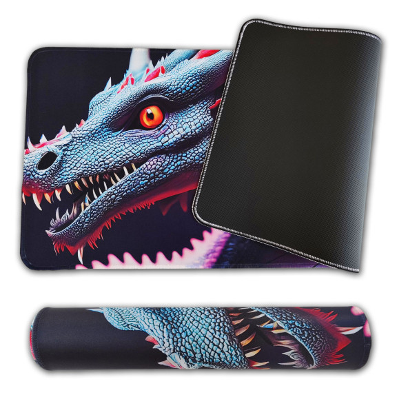 70x30cm Mouse Pad Kaymaz Kauçuk Taban Dikişli Gaming Oyuncu Mousepad Ejderha Büyük Boy XL - 2