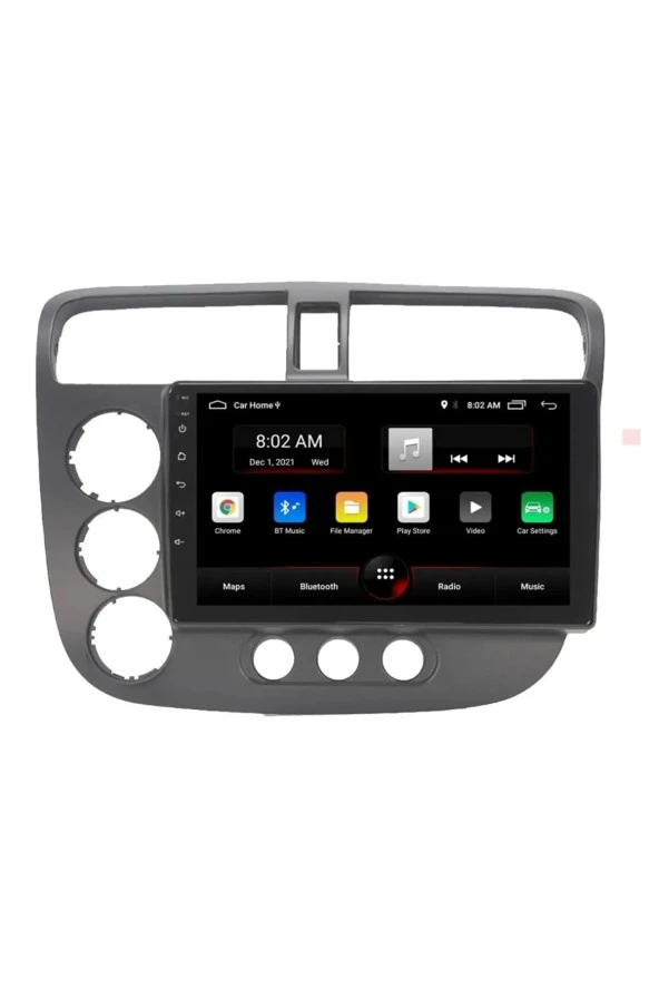 Honda Civic Vtech 2 Android Multimedya Sistemi (2000-2006) 2 GB Ram 32 GB Hafıza 4 Çekirdek İphone CarPlay Android Auto Navigold