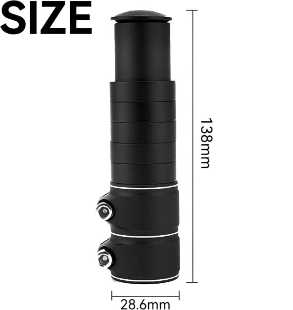 Bisiklet Alüminyum Gidon Uzatma Aparatı Siyah - 2