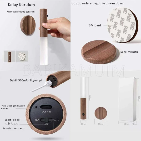 Sensörlü Harekete Duyarlı Led Duvar Apliği - 4