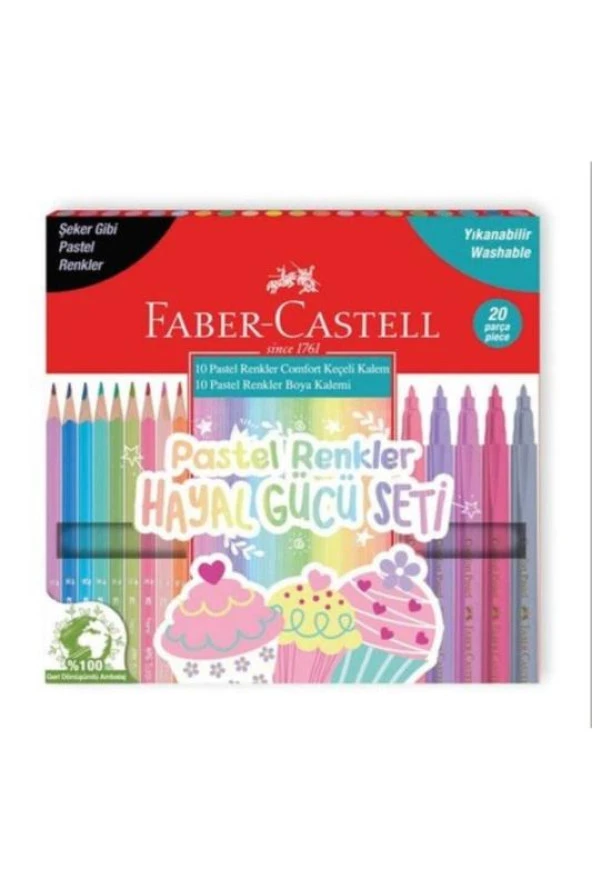 Faber Castell Pastel Renkler Hayal Gücü Seti 10 Renkli Keçeli Kalem