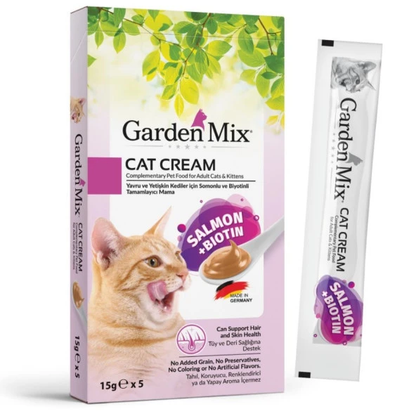 Garden Mix Somonlu ve Biotinli Kedi Ödülü 5 x 15 gr