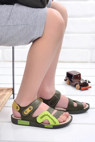 Kiko Kids Erkek Çocuk Sandalet Şb 2498-07 Haki - Yeşil