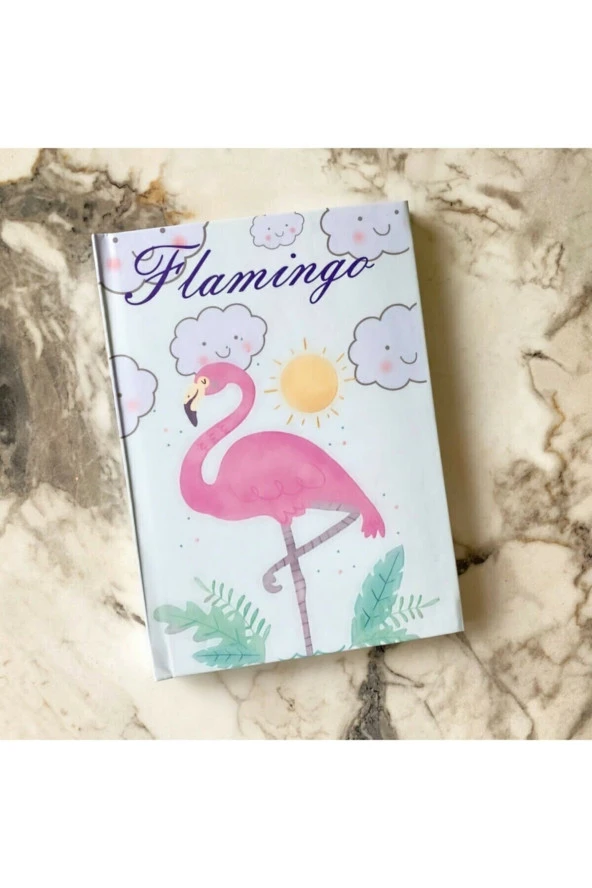 Flamingo Desenli Çizgisiz Noktalı Defter