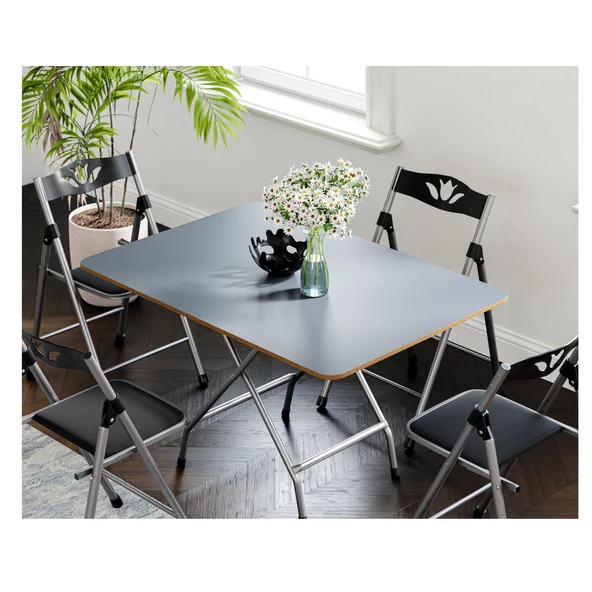 Eportatif 60x90 Füme Katlanır Masa ve 4 Adet Sandalye Seti 1132 - 3