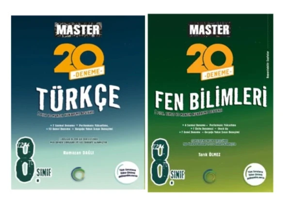 OKYANUS YAYINCILIK 8. Sınıf Master Türkçe  Fen Bilimleri Denemesi (2 Kitap)