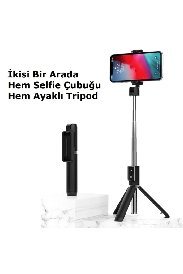 P50 Bluetooth Tripod Selfie Çubuğu-beyaz