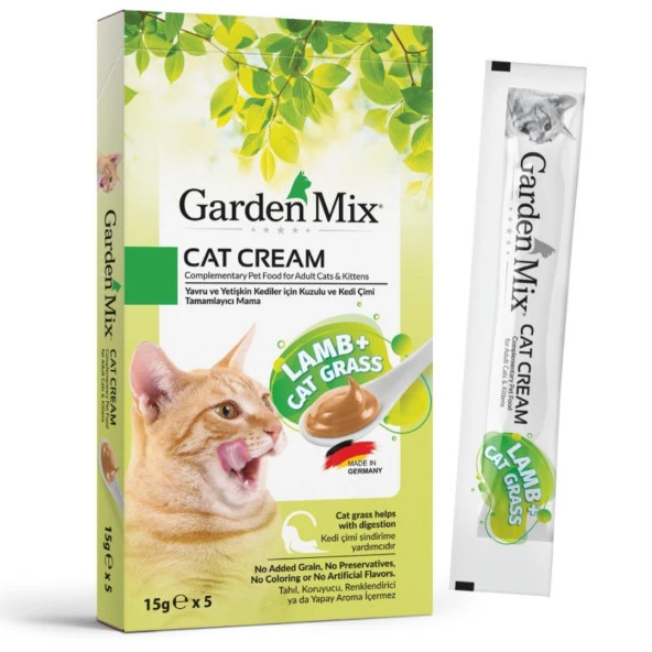 Garden Mix Kuzu Etli ve Kedi Çimli Kedi Ödülü 5 x 15 gr
