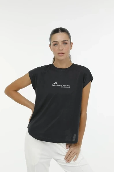 Lumberjack WL BLAIR 4FX Siyah Kadın Kısa Kol T-Shirt 11CT1092