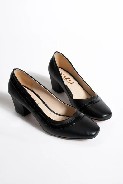 Albishoes Kadın Alçak Ökçe Topuklu 5,5 cm Günlük Abiye Kadın Topuklu Ayakkabı (36-44) - 5