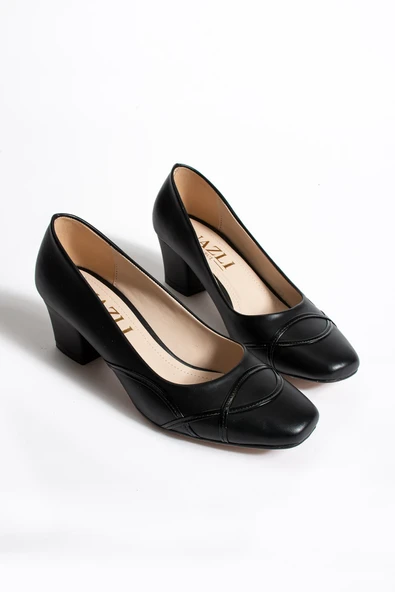 Albishoes Kadın Alçak Ökçe Topuklu 5,5 cm Günlük Abiye Kadın Topuklu Ayakkabı (36-44) - 5