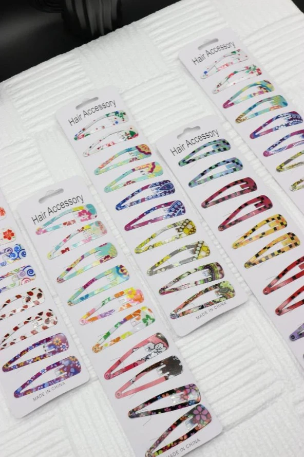 Çıtçıt Toka Karışık Desenli Çıtçıt Toka 10 Adet - Resim 3