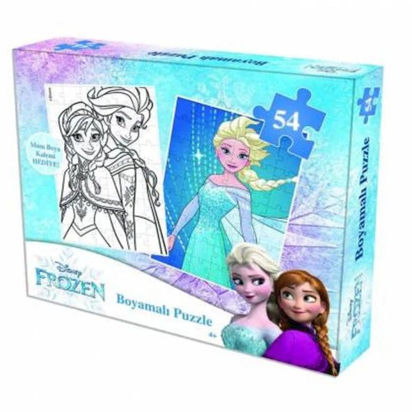 Frozen Lisanslı Karlar Ülkesi 54 Parça Boyamalı Yapboz Puzzle