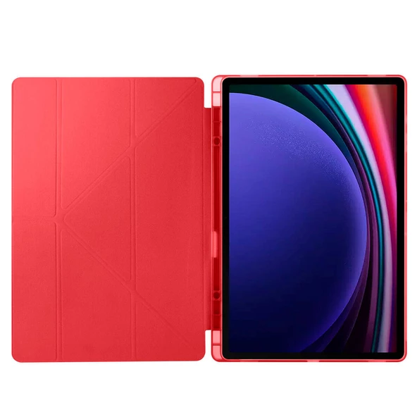Galaxy Tab S9 Ultra Kılıf Zore Tri Folding Kalem Bölmeli Standlı Kılıf - 10