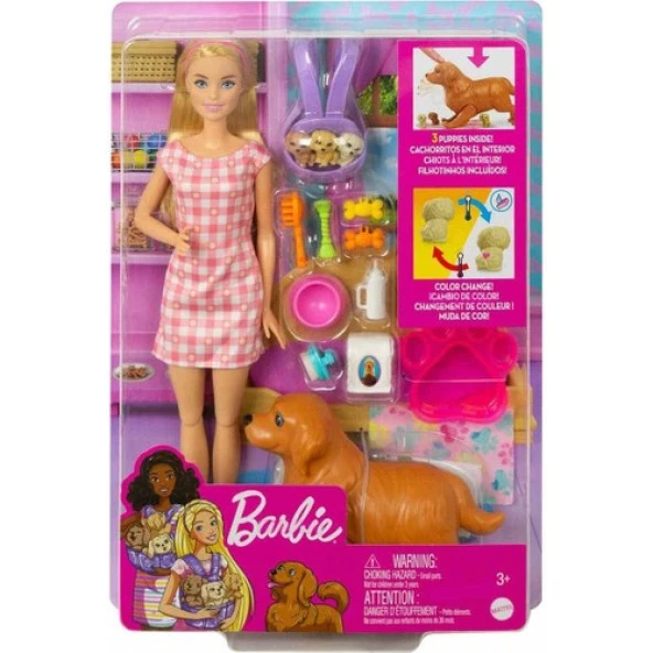 Barbie ve Yeni Doğan Köpekler Oyun Seti HCK75 GKO