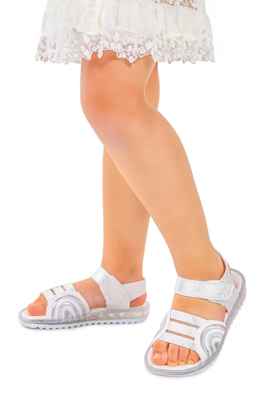 Kiko Kids Kız Çocuk Sandalet Arz 2352 Beyaz